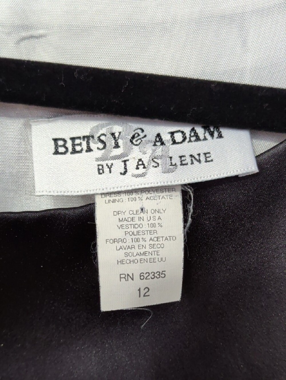 Betsy & Adam Black and White Satin Evening Gown - Picture 2 of 3